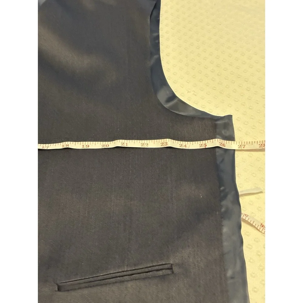 Men's Reversible Formal Vest Navy Blue Pinstripe Satin Waistcoat Suit Vest
